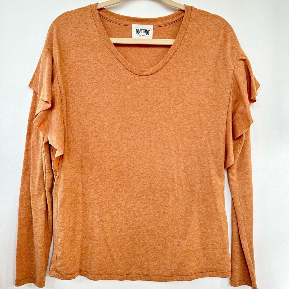 ♻️Donated♻️Nation, LTD Ruffle Shoulder Tee